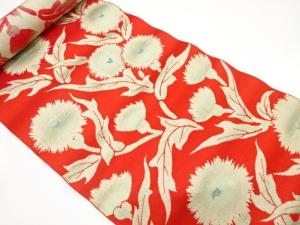 アンティーク　薊模様織り出し　八寸帯地反物